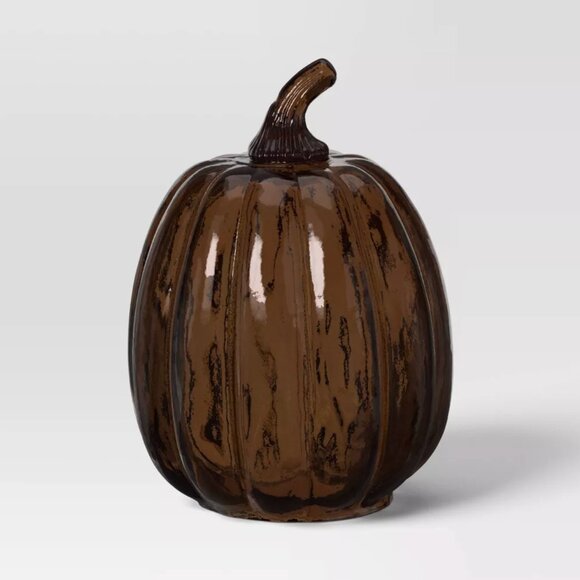TARGET THRESHOLD SMALL GLASS PUMPKIN FIGURINE AMBER 1CT - Picture 2 of 5